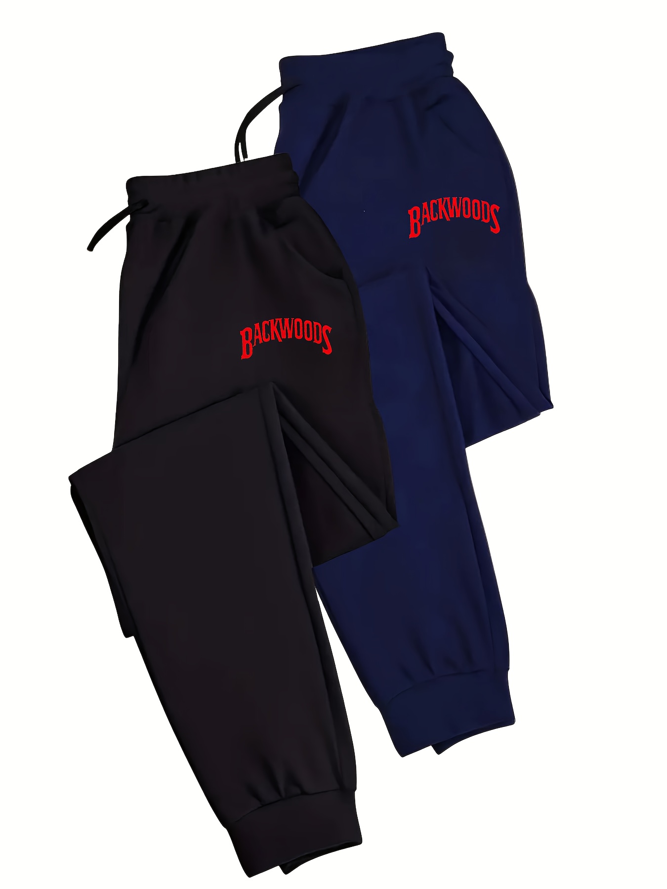 Set of 2 - Men'S Casual Sports Long Pants with Drawstring Design, Featuring Geometric Pattern Prints, Made from 100%, Fitted, Cool And Breathable, Suitable for All Seasons, Running Activities, Sportswear, And Festive Parties