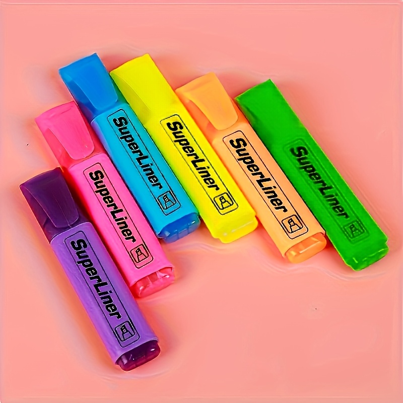 TEMU 6 Color Highlighters - Odorless, Suitable For Office And School Use, Office Supplies > Supplies > Writing And Correction Tools > Marker