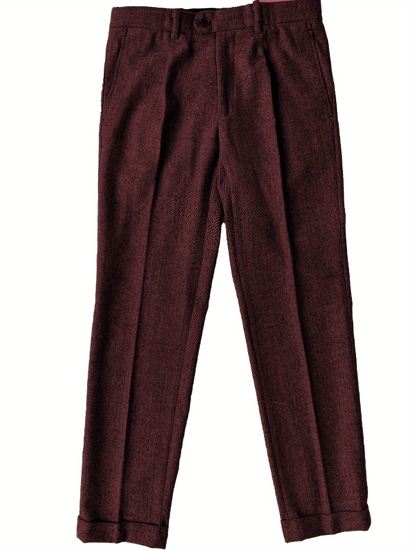 mens vintage formal pants tweed blend business suit trousers