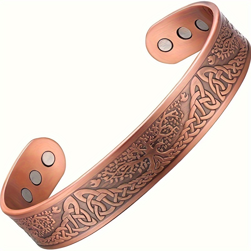 

1pc Men's Copper Bracelet, Adjustable Cuff Bangle