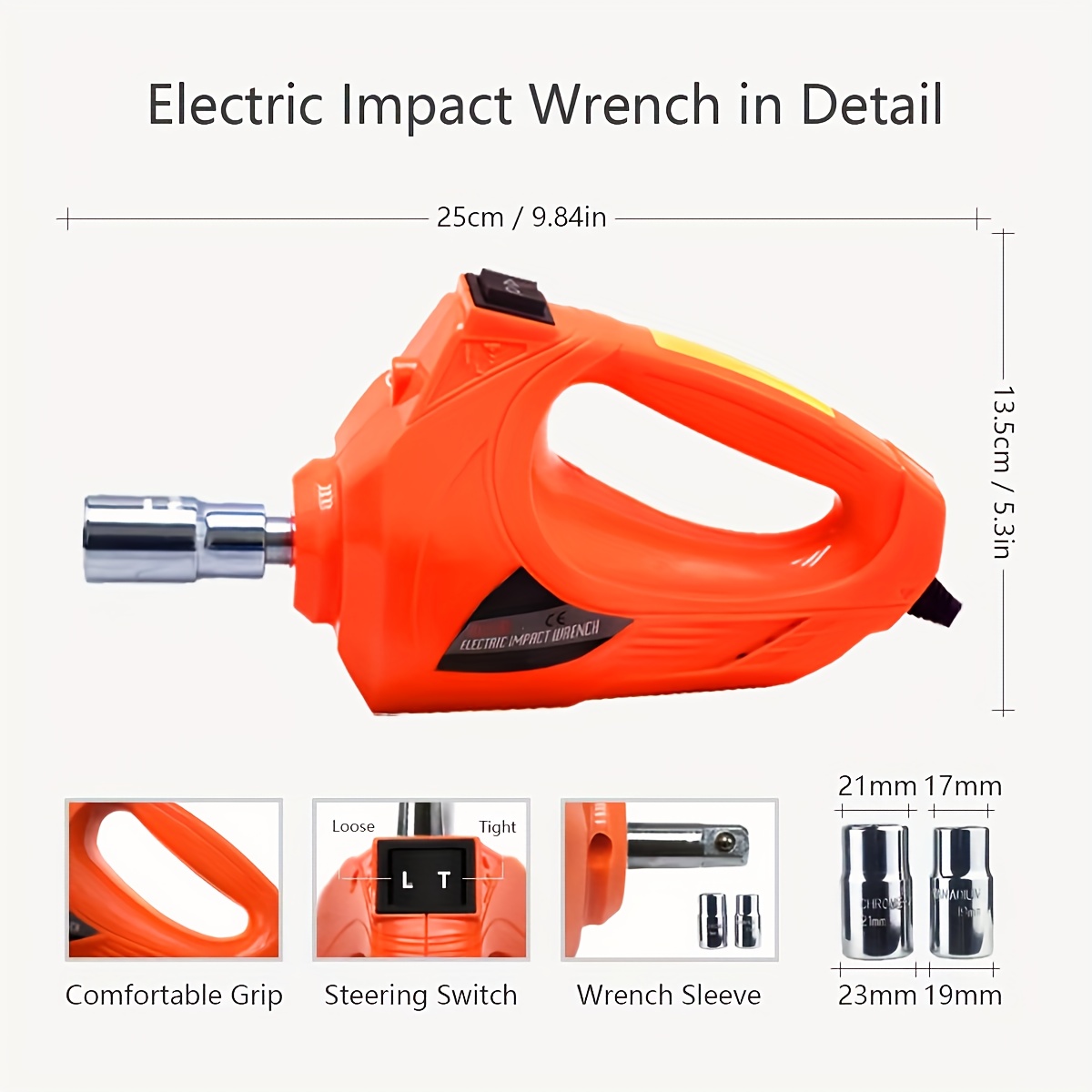 2 Specifications: A: Hydraulic Jack 45cm with Built-in Tire Pump and LED Light, B: 53cm Hydraulic Jack + Electric Wrench Set, Essential Car Tools, 12V Electric Car Jack Max 5 Ton/4999.95 KG Hydraulic Jack for SUV, MPV, Sedan, Small Truck Tire