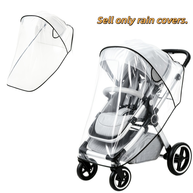 TEMU de lluvia transparente para cochecito - Capota de cara cortavientos e impermeable para cochecitos, y portátil para todas adecuada para viajes,
