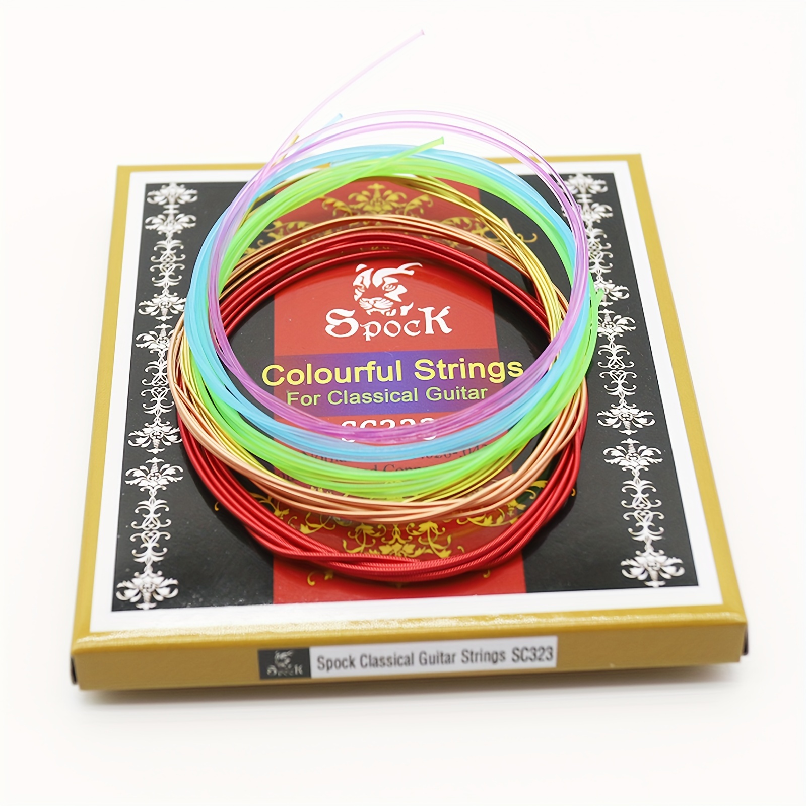 TEMU Colorful Nylon Classical Guitar Strings, Nylon Strings Core, Colorful Coated Copper Alloy Wound, Normal Tension. 028-.043