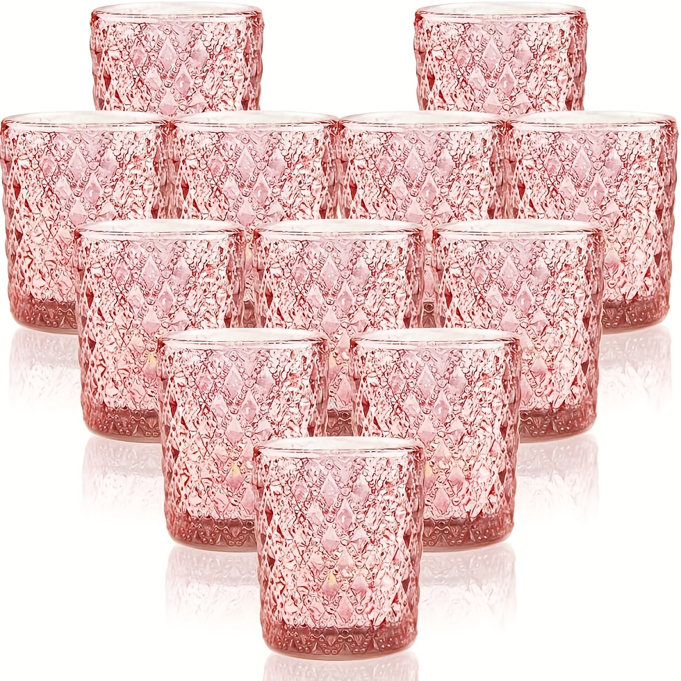 Image of 6/12pcs Pink Wishing Candle Holder