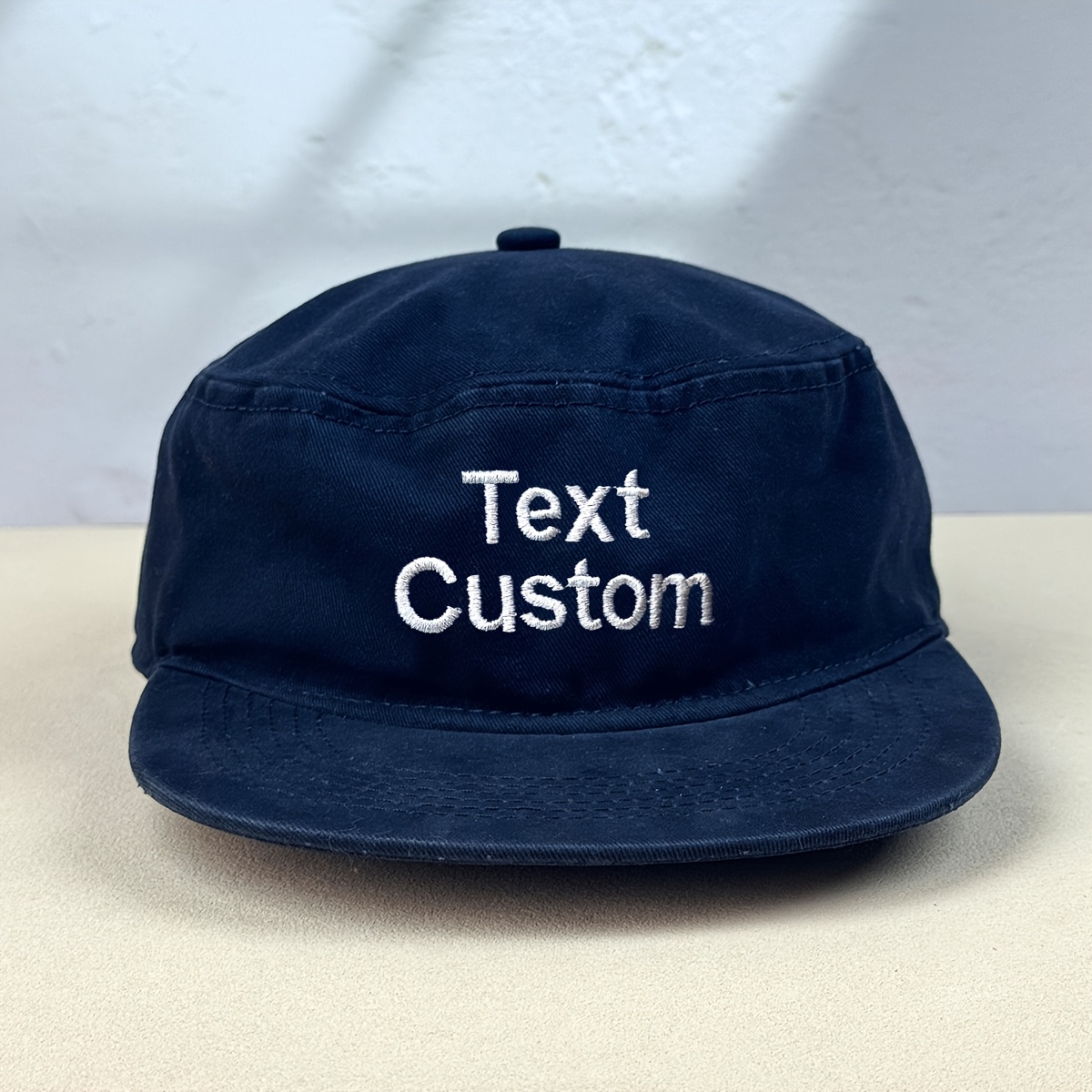 TEMU A Customized Baseball With Embroidered Text And A Flat Brim Design