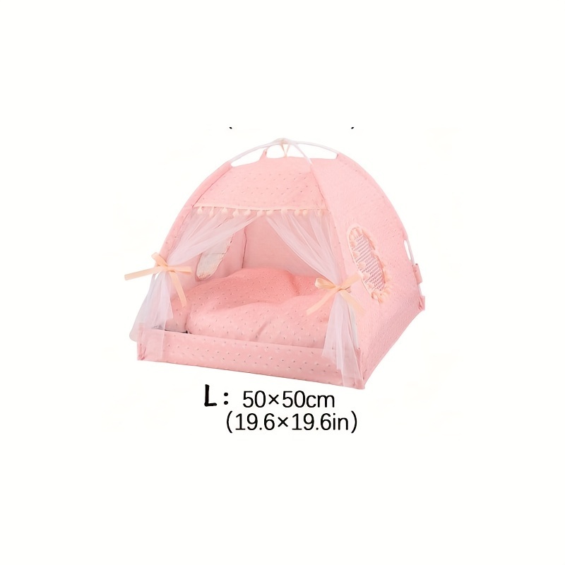 TEMU Pink Floral Cat Bed