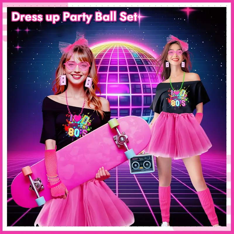 80s fancy dress costume set women including t shirt tutu - Temu Mauritius 80s fancy dress costume set women including t shirt tutu - Temu Mauritius
