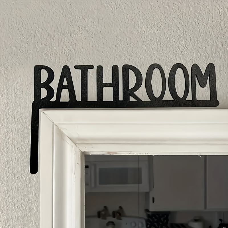 

1 Piece Of Metal Bathroom Sign Wall Hanging, Bathroom Door Frame Corner Sign, For Home Decoration, Farmhouse Bathroom Door Above - Indoor Wall Hanging, Suitable For Bathroom Sign