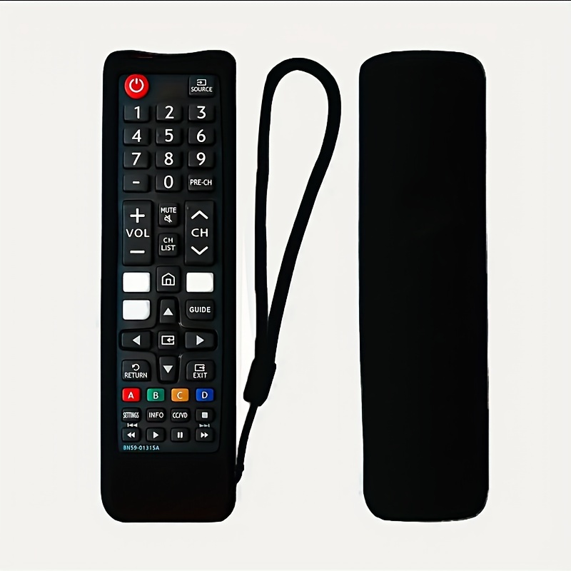 Image of 1pc Glow In The Dark Case Cover For Tv Remote Control – Fits Bn59-01199f Model, Silicone Universal Smart Tv Remote Replacement Sleeve Skin With Lanyard Glow