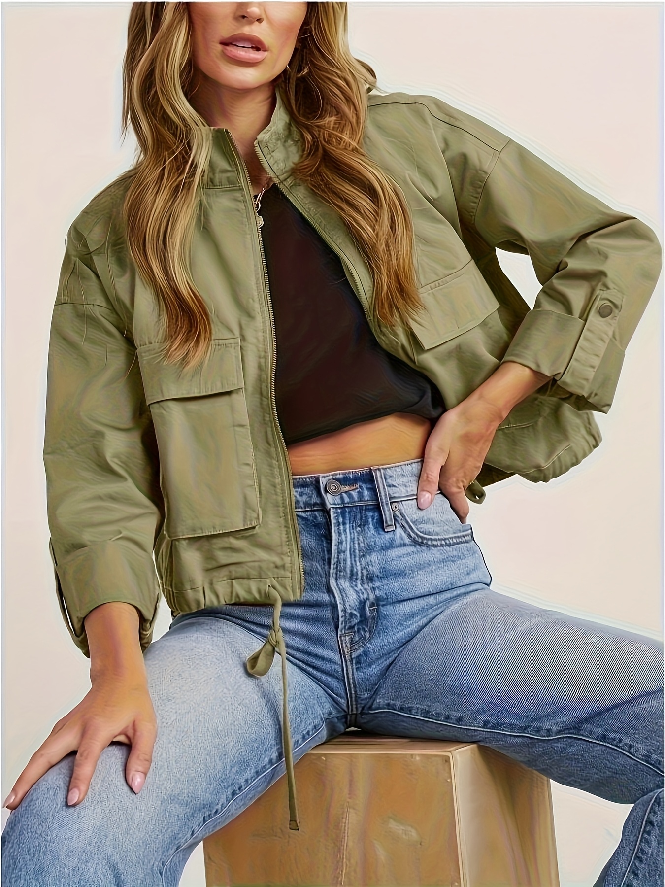 【雰囲気抜群】MA-1 短丈 military short jacket Uniform Bridge M65 Military Short Jacket | Sage Green | Canoe Club