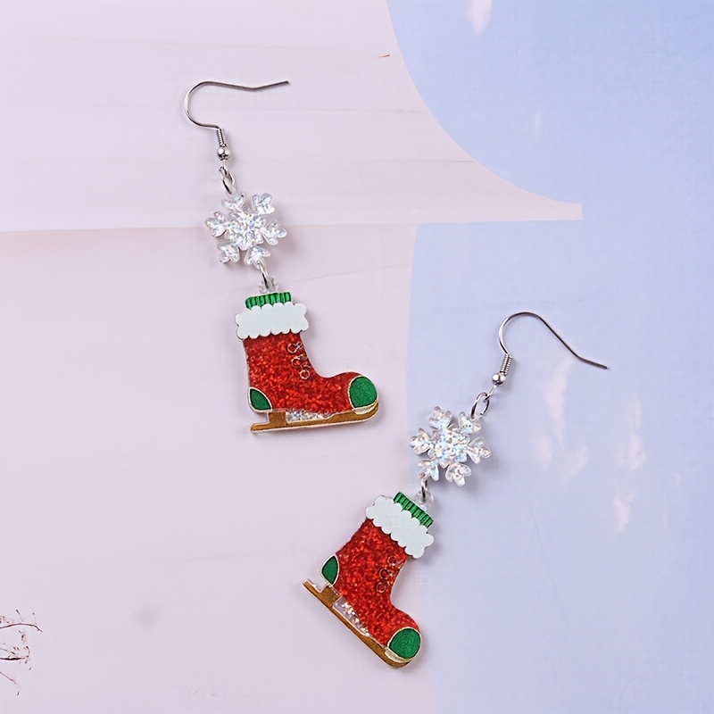 Creative Snowman Acrylic Drop Earrings