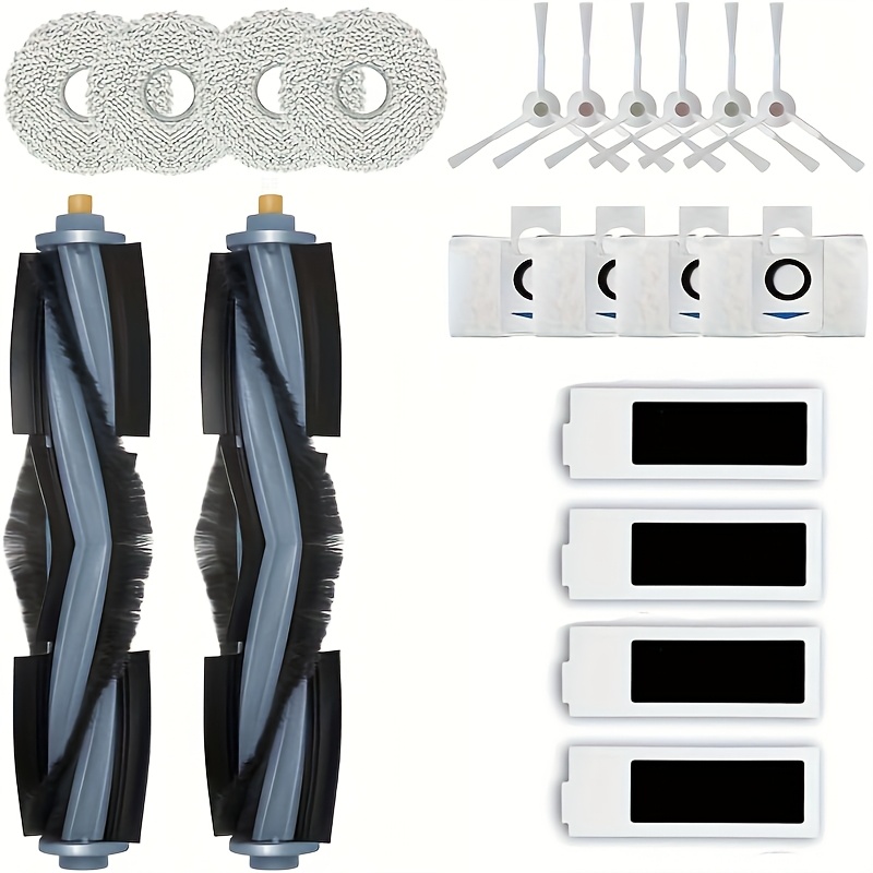 20pcs Set Suitable For T20 Omni Robot Vacuum Cleaner - 20pcs Replacement Accessory Kit: 2 Main Brushes, 4 Filters, 6 Side Brushes, 4 Mopping Cloths, 4 Dust Bags
