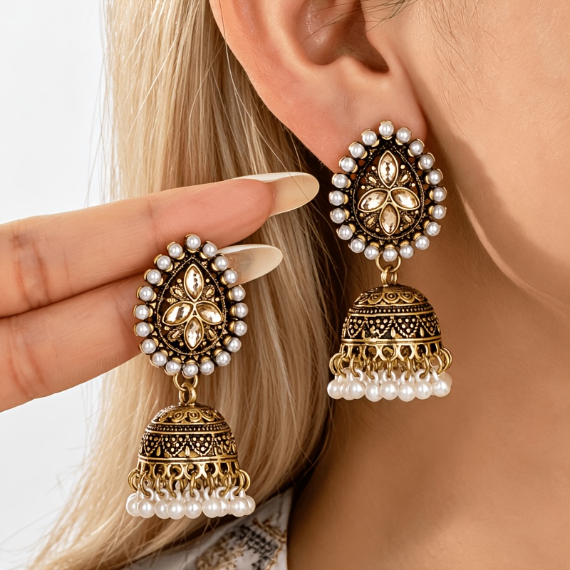 TEMU A Pair Of Retro-inspired, High-end Bell-shaped Tassel Earrings Daily Wear, Commuting, Birthdays, Gifting, Vacations, Parties, And Banquets