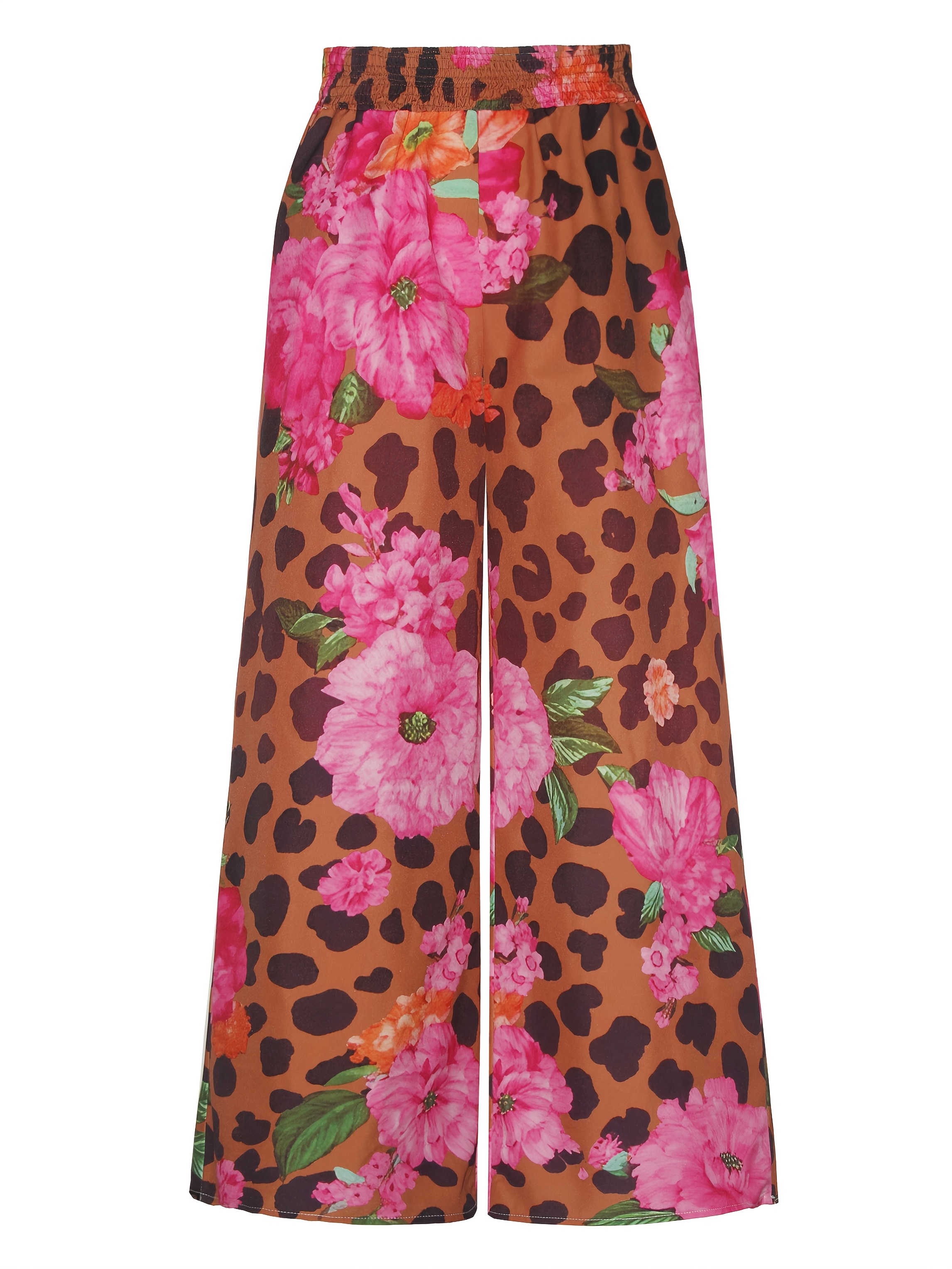 womens retro 80s 90s vintage wide leg pants elastic - Temu United