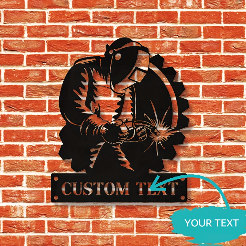 Customizable Metal Welder Wall Art - Classic Style Home & Kitchen Decor, Personalized Name Sign, Durable Metal Material, No Feathers, No Power Needed, High-Quality Craftsmanship, Easy Wall Mounting, Metal Wall Art Decor