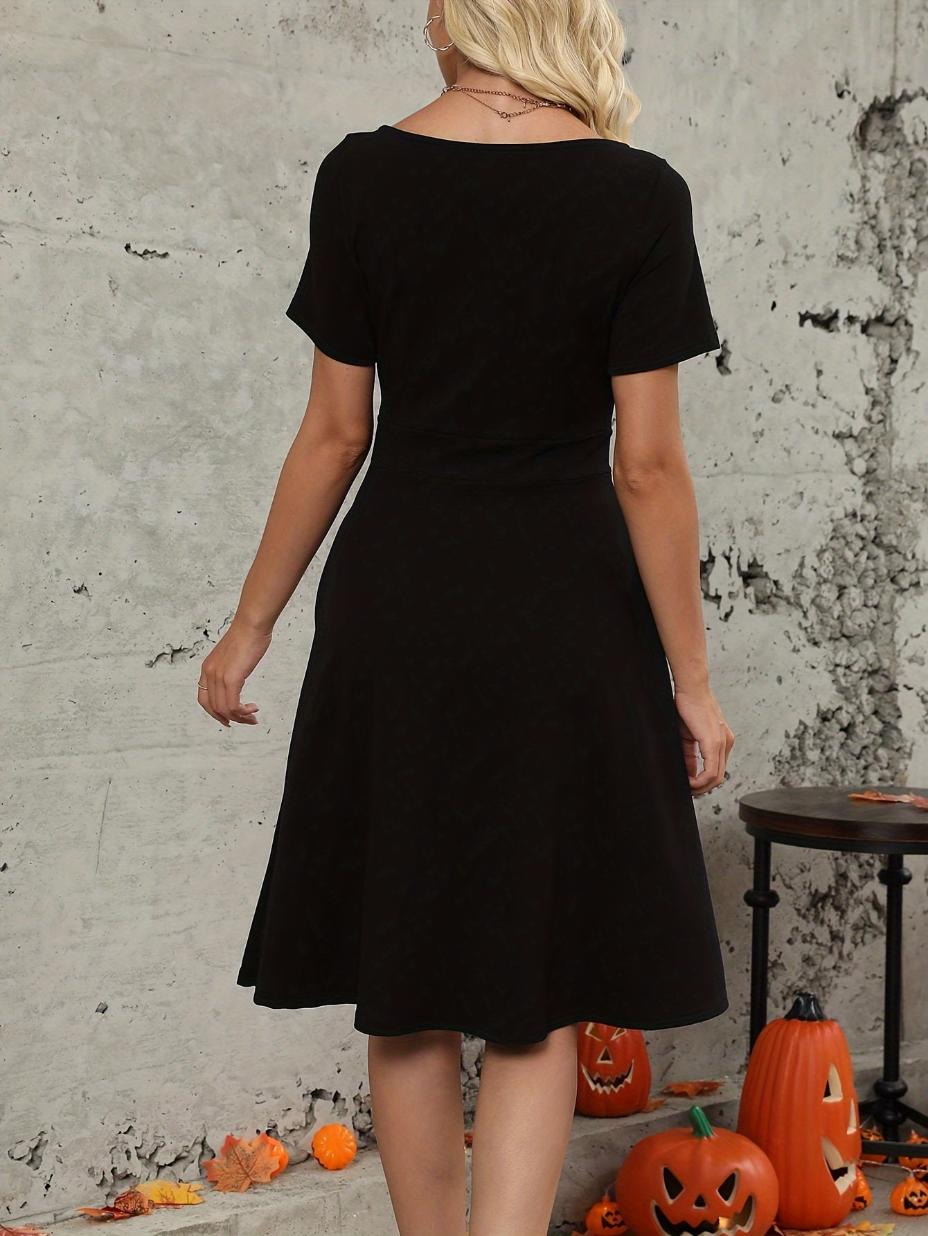 WOMEN'S DRESS / Black A-line dress with hotsell Buttons and short sleeves / Elegant Dress / Minimalist Clothing