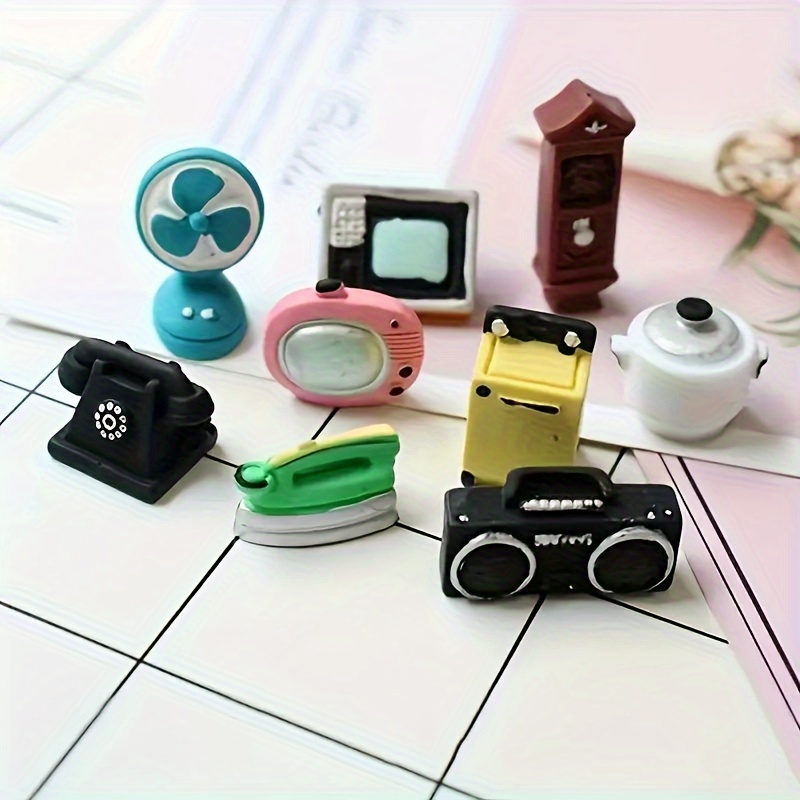 9pcs Retro 3d Appliance Magnet Set For Fridge & Whiteboard - Kitchen, Office Decor & Christmas Gifts