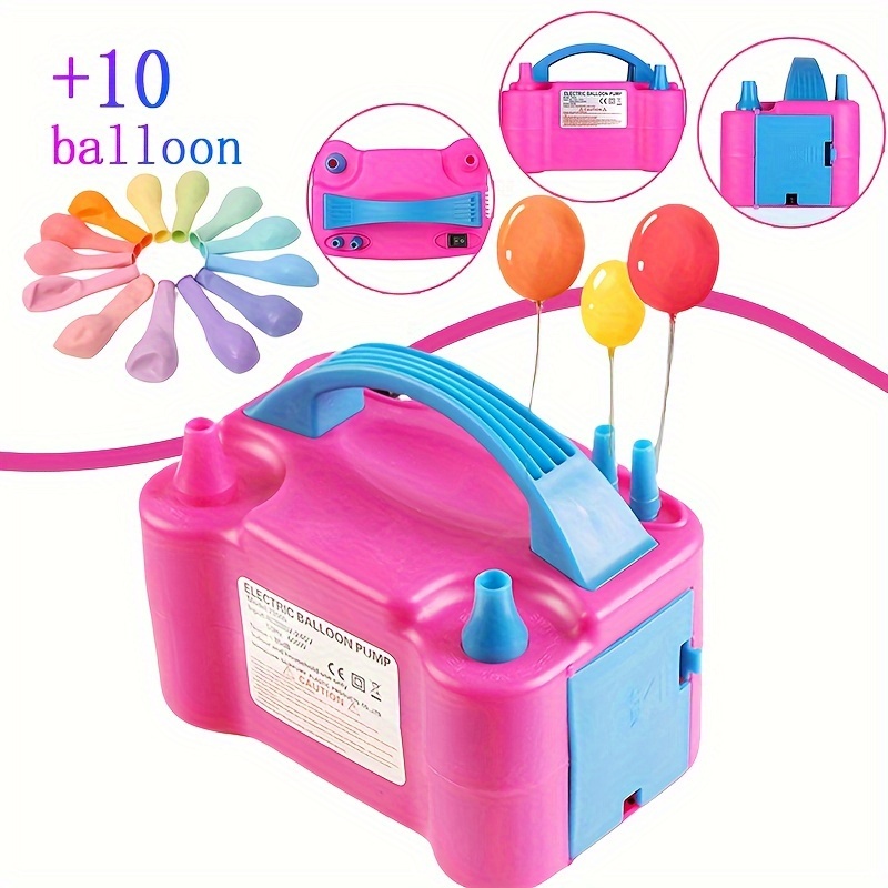 

10 Balloons + Automatic Balloon Pump Electric Balloon Blowing Machine Double Hole Air Outlet Semi-automatic Party Pump