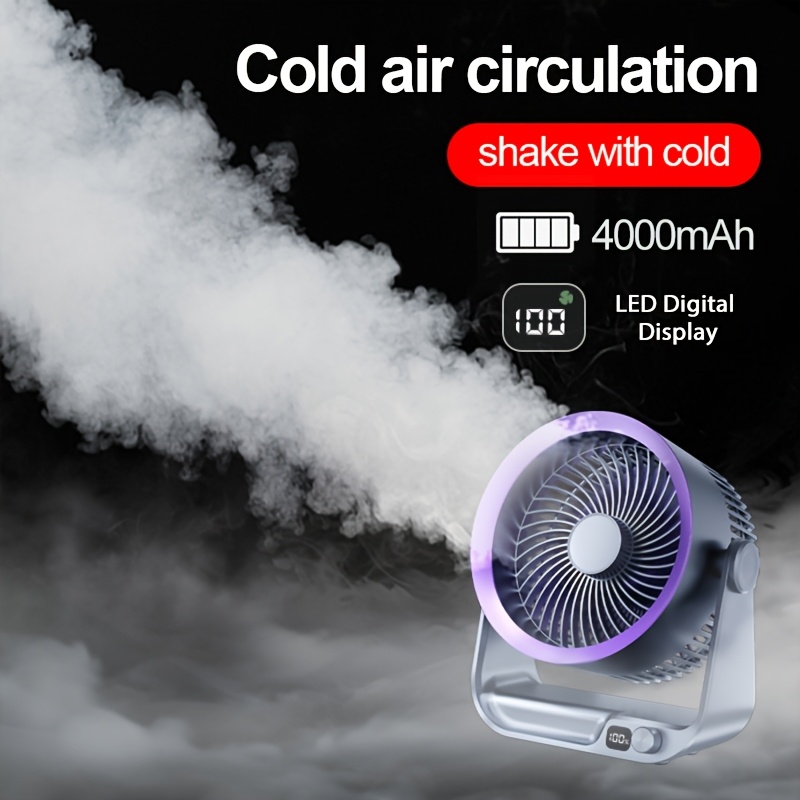 Usb- Quiet Cooling Fan With Detachable Base & Wall-Mount - Usb Rechargeable - Desktop Fan, 3-Speed , 360° Tilt, Low Voltage For /, For Home/Office/Bedroom (Black/Purple /Golden) - Appliances