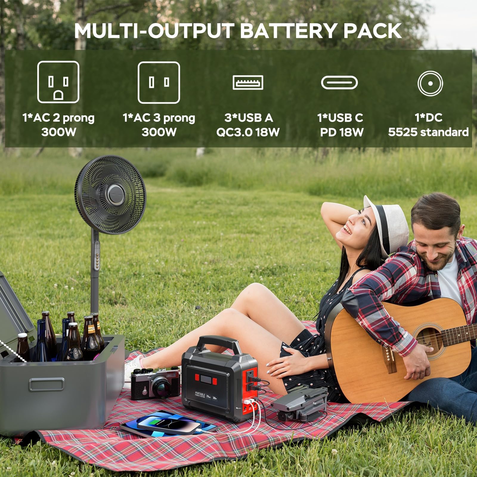 portable power station 200w 300w   camping solar generator 155wh 167wh 296wh power bank with 30 60w solar panel with ac outlet 110v with multi output led flashlights for cpap   hurricane emergency Product details 1