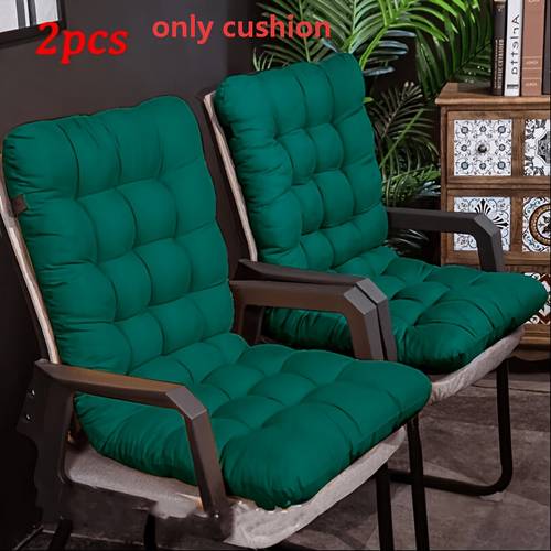2pcs cushion thickened polyester fiber lounge chair cushions comfortable and soft washable with straps full back support fabric seat cover suitable for patio furniture outdoor seating and indoor outdoor use