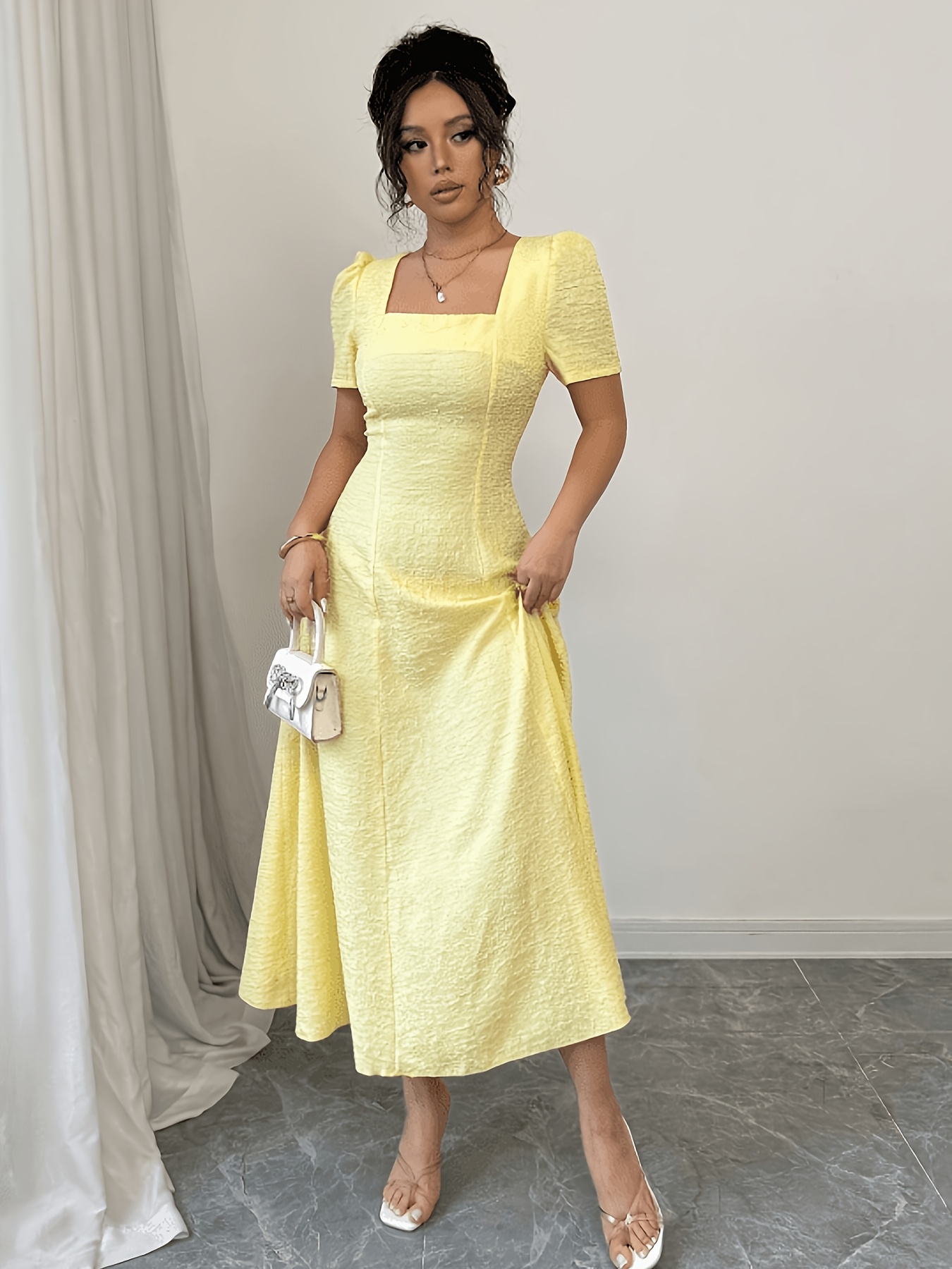 cotton a line midi dress for women Airscape Tank Midi Dress Salt Dobby / S main image 0