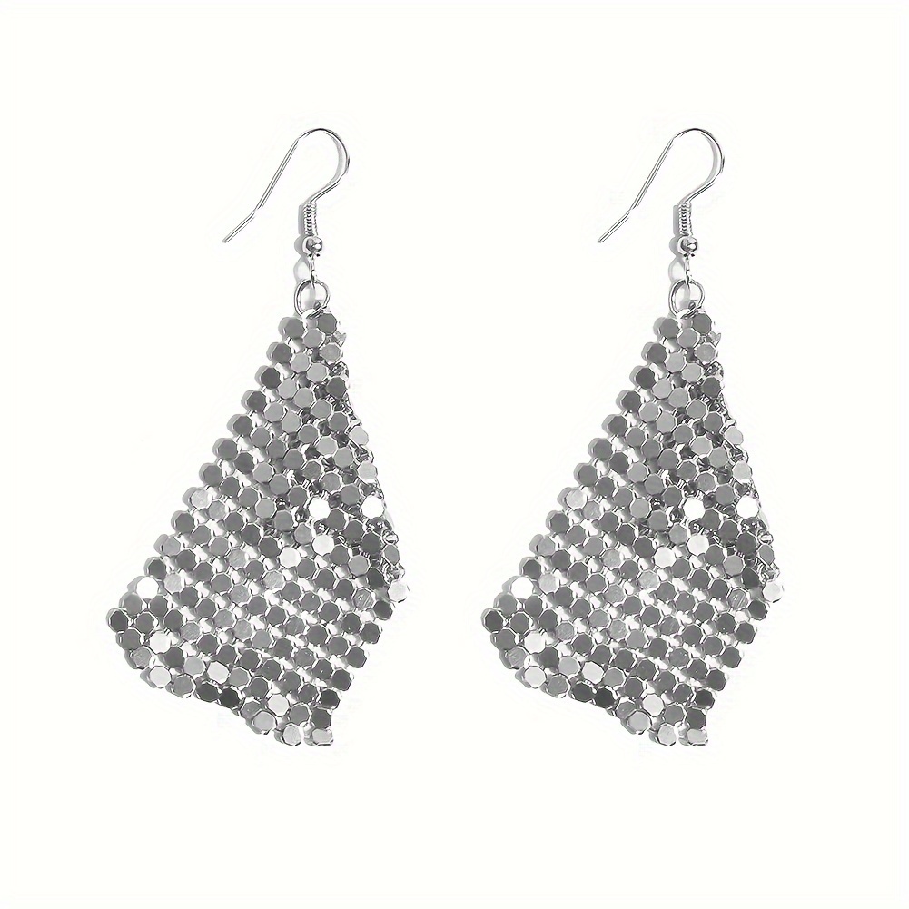 Iron Checkered Tassel Drop Earrings Daily & Party Wear