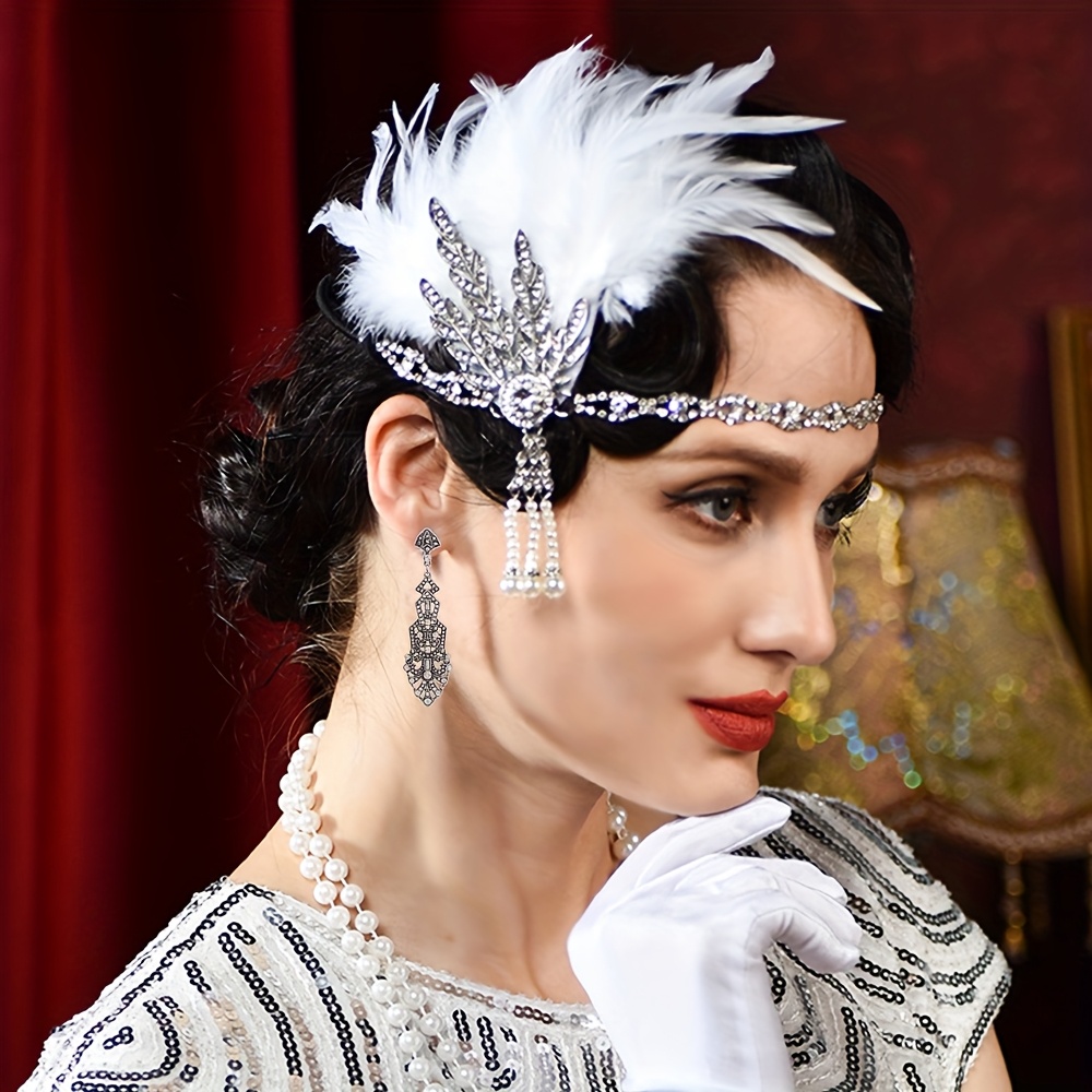 Headband 1920s Flapper Necklace Headpiece Amazon Flapper Headband