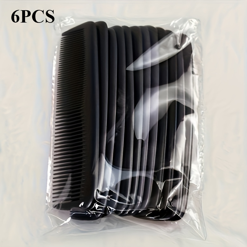 TEMU 6pcs Anti-static Hair Combs - Salon-grade Detangling Pocket Combs With Guarantee, Ergonomic Handle & Portable Design For Wet/dry Hair,