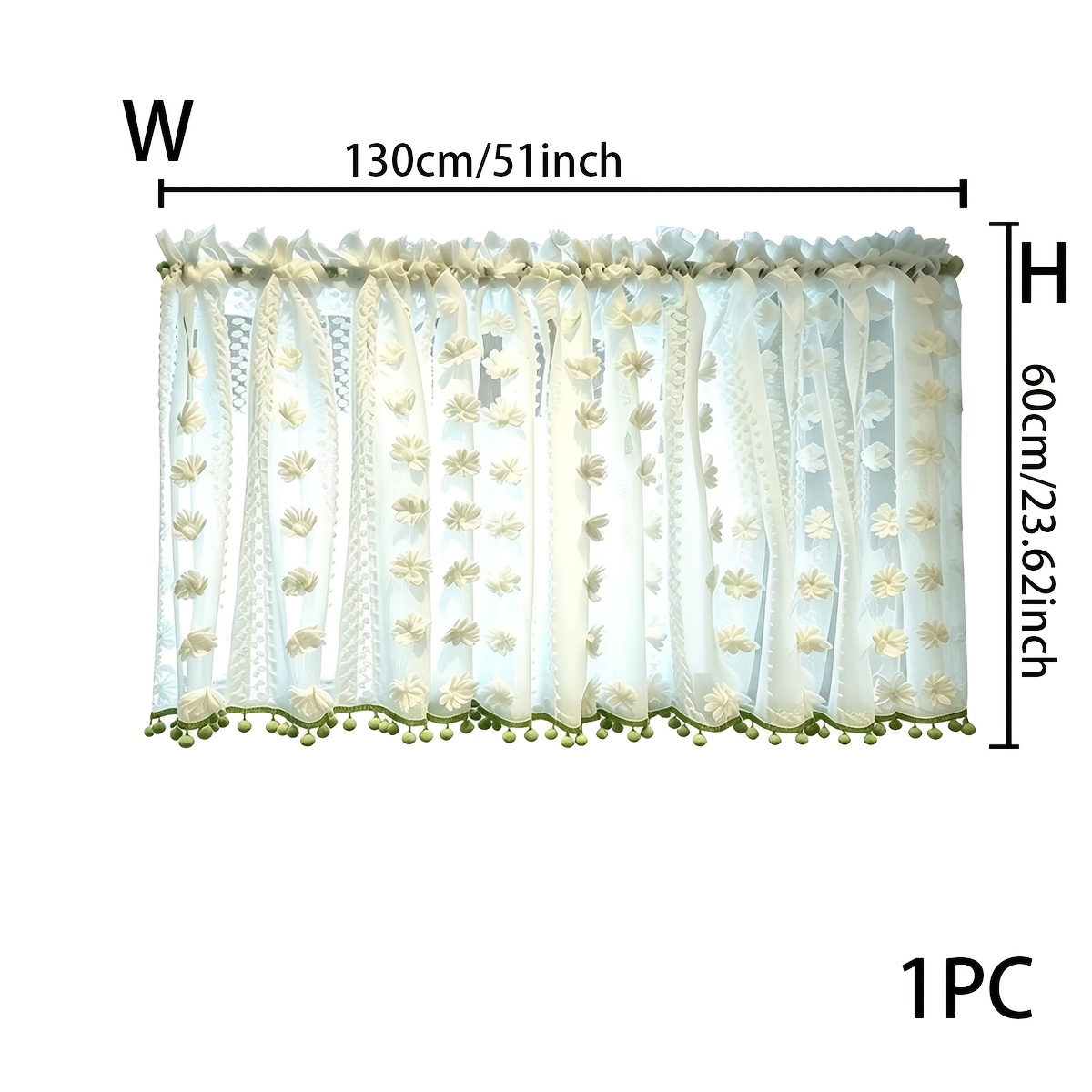 Image of 1pc Small And Luxurious French Style High-end Kitchen Curtains Without Door Curtains, Half Curtains, Partition Curtains