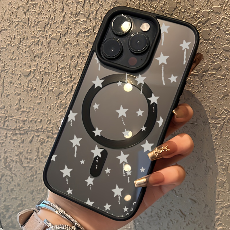 TEMU Phone Case - Star Fireworks Phone Case, Supports Wireless Charging, Anti-fall, Skin-friendly Magnetic Case, Suitable For Iphone