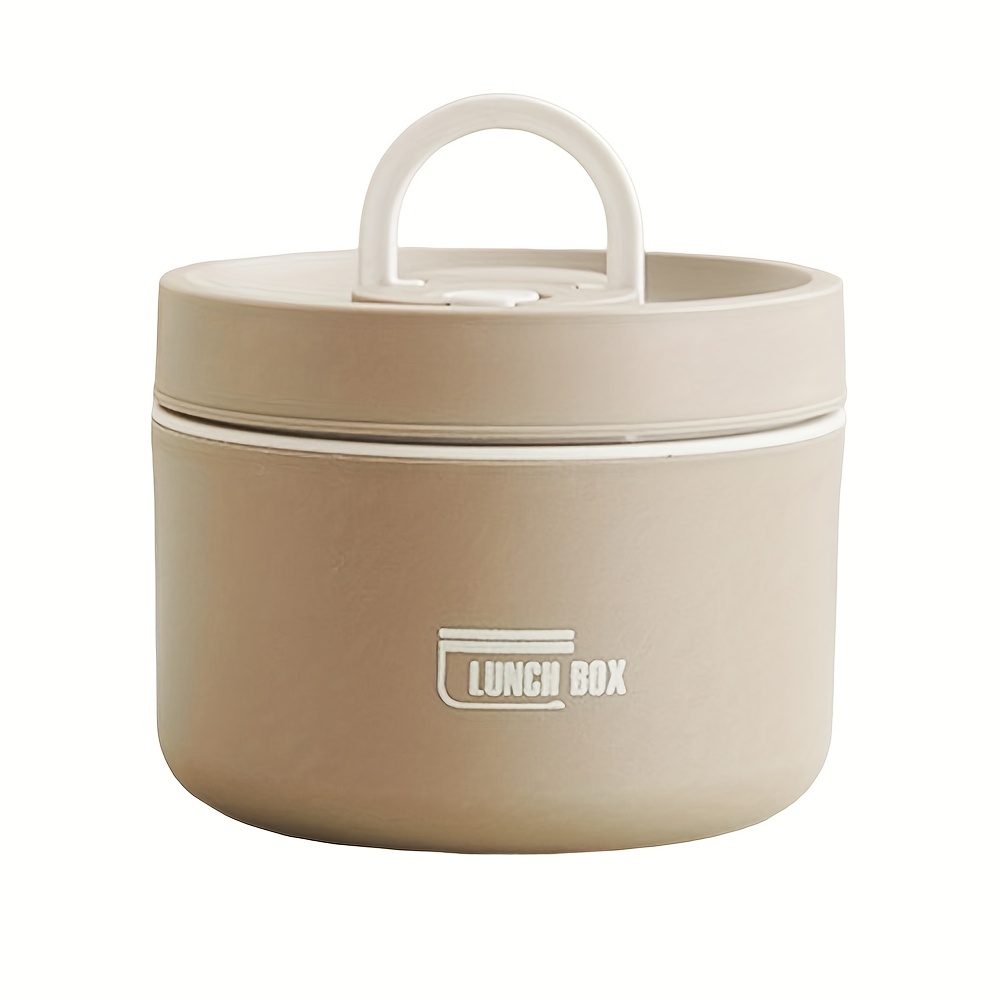 TEMU Insulated Stainless Steel Bento Box, Insulated Bento Box Lunch Box Japanese Lunch Box Food Grade Circular Lunch Box With Handle Suitable For