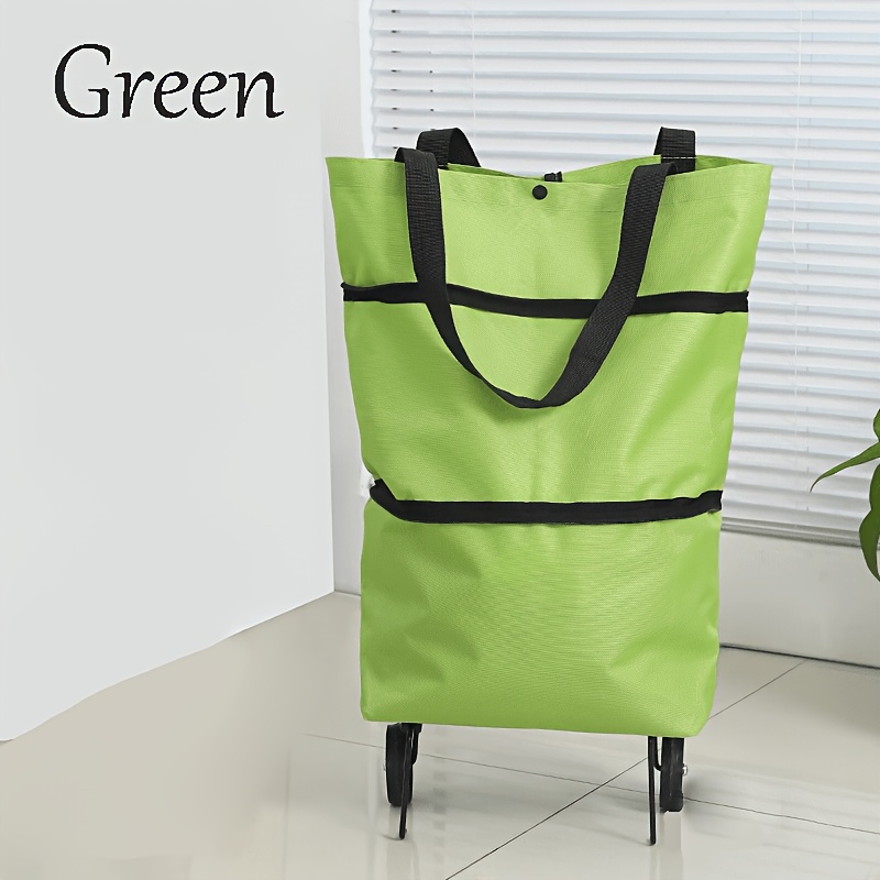TEMU 1pc Movable Storage Box With Wheels, Foldable Large-capacity Storage Bag, Portable Wheeled Trolley, Dual-use For Hand Carrying And Shoulder