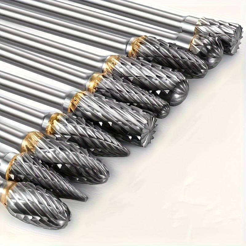 

10pcs Steel Burr Set For Wood, Metal & Stone - Polishing, Carving & Engraving Tools, No Required