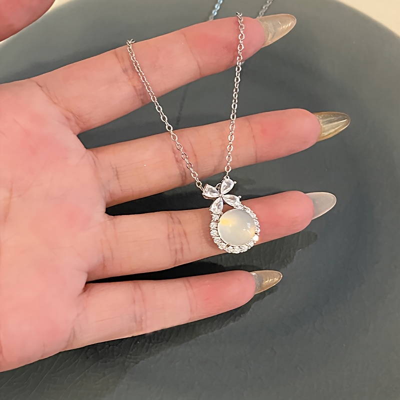 Minimalist Butterfly Style Bezel Necklace with Gemstones