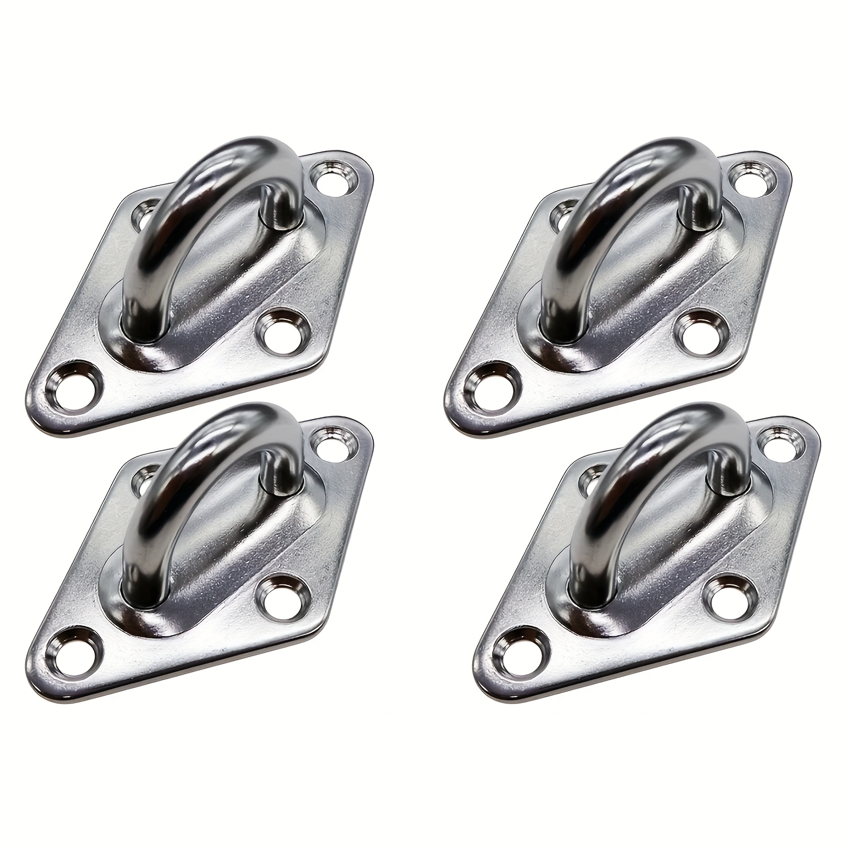 TEMU 2pcs/4pcs Heavy Duty Plate 304 Stainless Steel Oblong Plate U Shaped Hardware Staple Ring Hook Loop Wall Ceiling Hammock Hooks Hanger Home Use