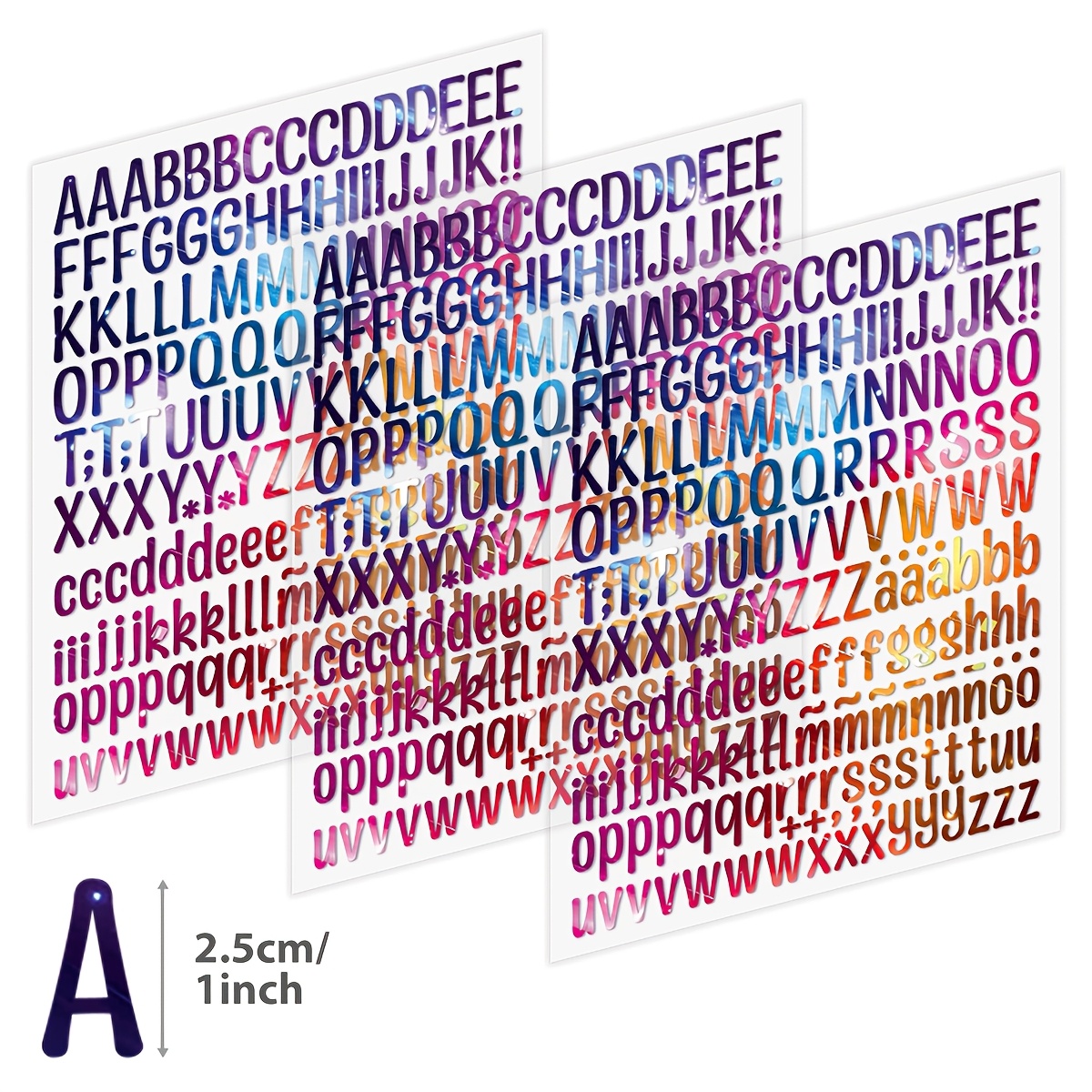 TEMU Set da 3 pezzi, adesivi termoadesivi con "~-;" lettere maiuscole e minuscole, 10 colori disponibili, toppe DTF a pressa a caldo fai da te per