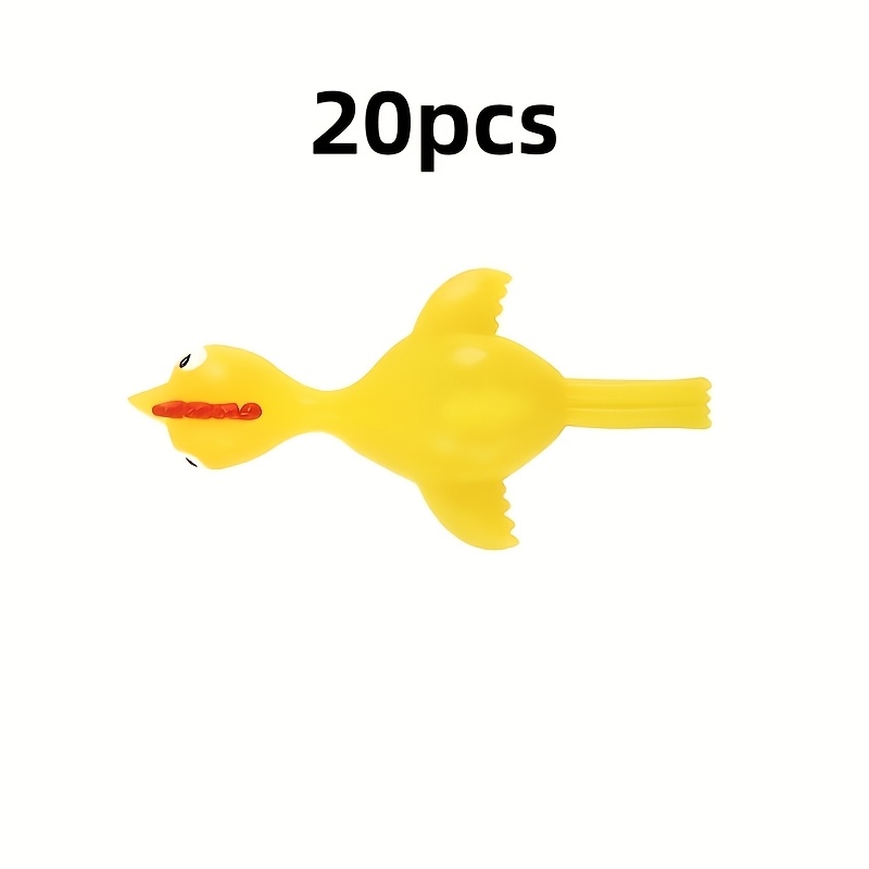 TEMU Pack Of 20 Finger Chickens, Stretchy Flying Mini Chickens For Your Fingers, Easter, Christmas, Halloween, Birthday Party Gift Supplies,