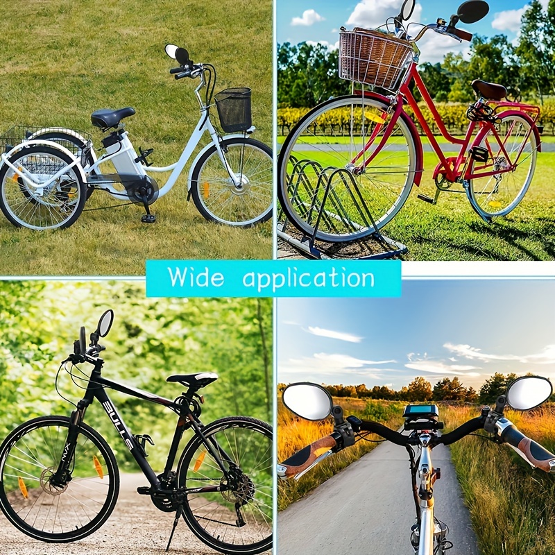 [360° Rotatable Bike Mirror Fit] Durable, Fit 360° Rotatable Bike Mirror - Oval Acrylic Convex Rear View, Shockproof Handlebar Mirror for Mountain & Road Bikes