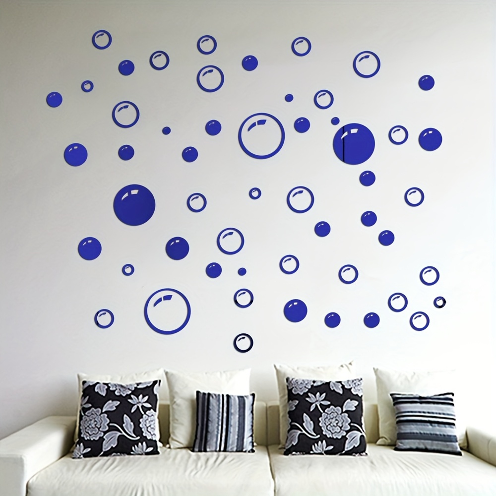 58pcs acrylic bubble circle   wall stickers 3d self   decals for bedroom living room bathroom vanity home decor reusable holiday art deco with glossy   no electricity needed bathroom wall stickers   decor details 6