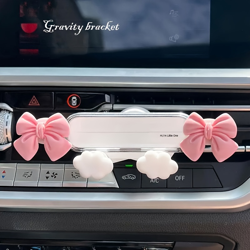 Car Phone Holder Car Air Vent Navigation Support Bow Creative Car Interior Decoration Women' Gravity Phone Stand