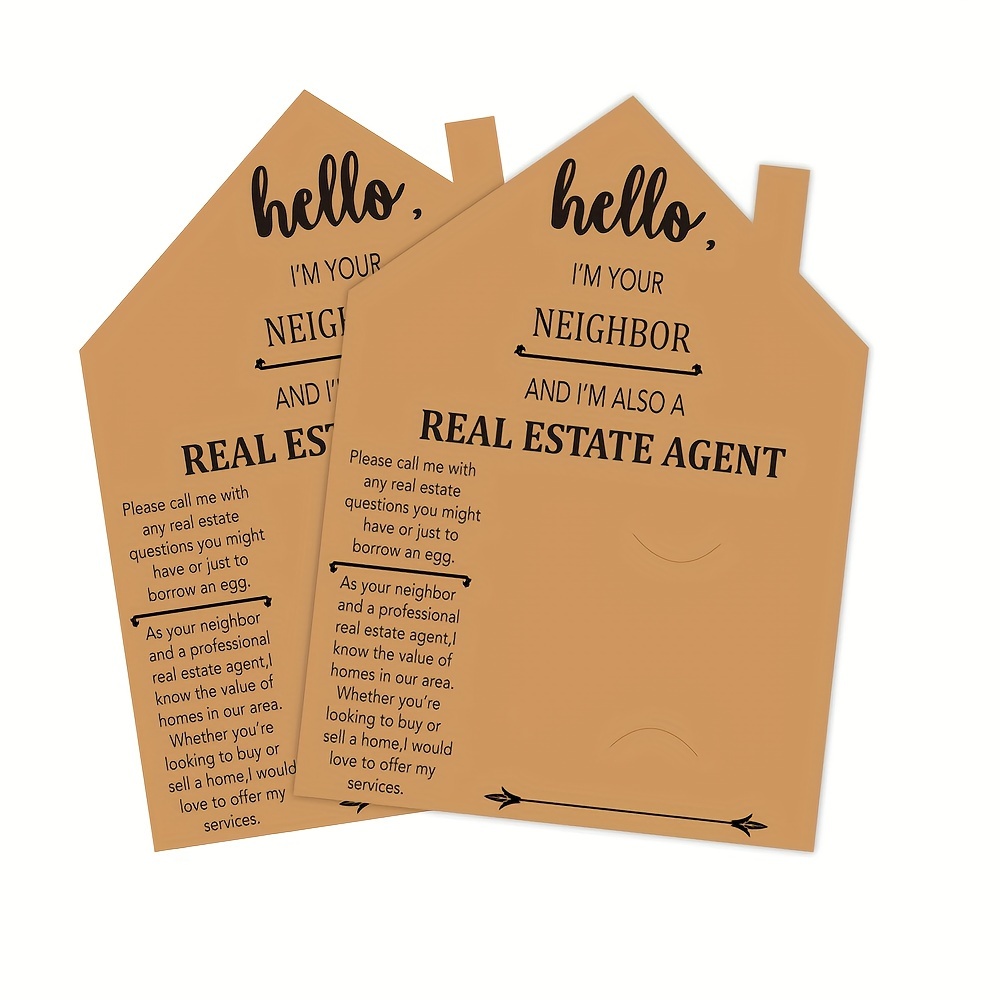 

Real Estate Agent Neighbor House Shaped Cards | 50 Pk 5 X 7” Postcards Insert For Business Card Thank You