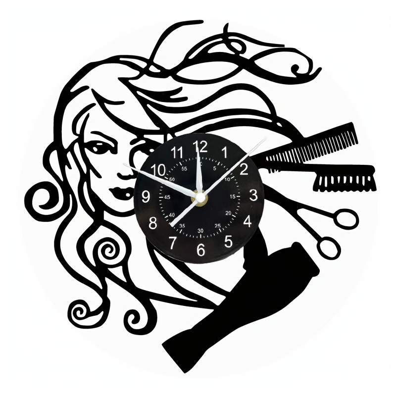 Image of Ddzio Record-shaped Vinyl Wall Clock - Retro Irregular Shape With Vinyl Record, - Hands & Face - - For Home, Office, Salon - Ideal Gift Suitable For Christmas, Birthdays, Graduations