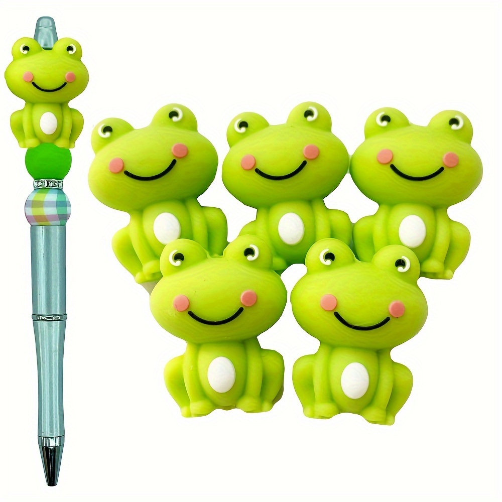 

Silicone Frog Beads 5-piece Set For Diy Jewelry Crafts, Pen/necklace/keychain Beads, Handmade Crafting Bead Assortment For Jewelry Spacers