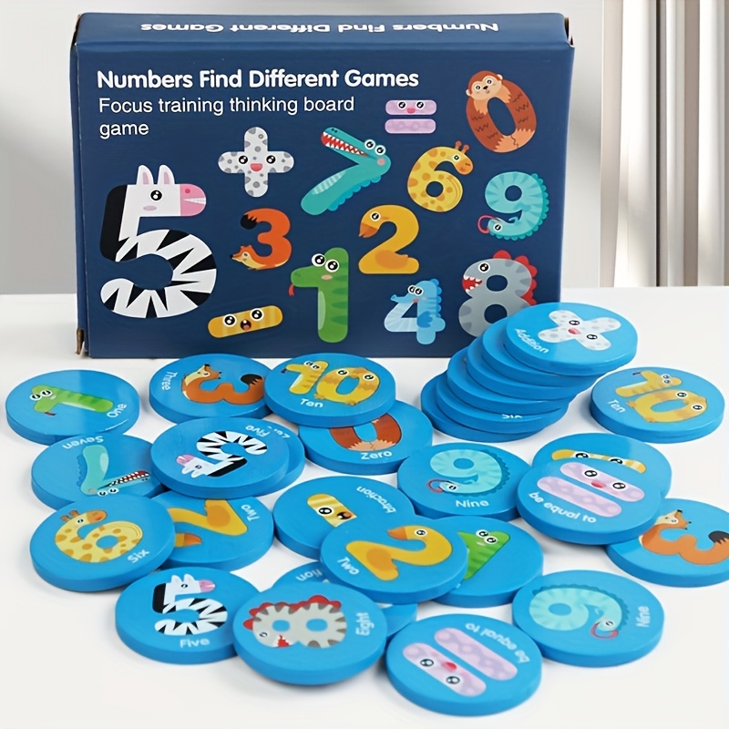 Wood Matching & Sorting Toy with Numbered Cards for Learning