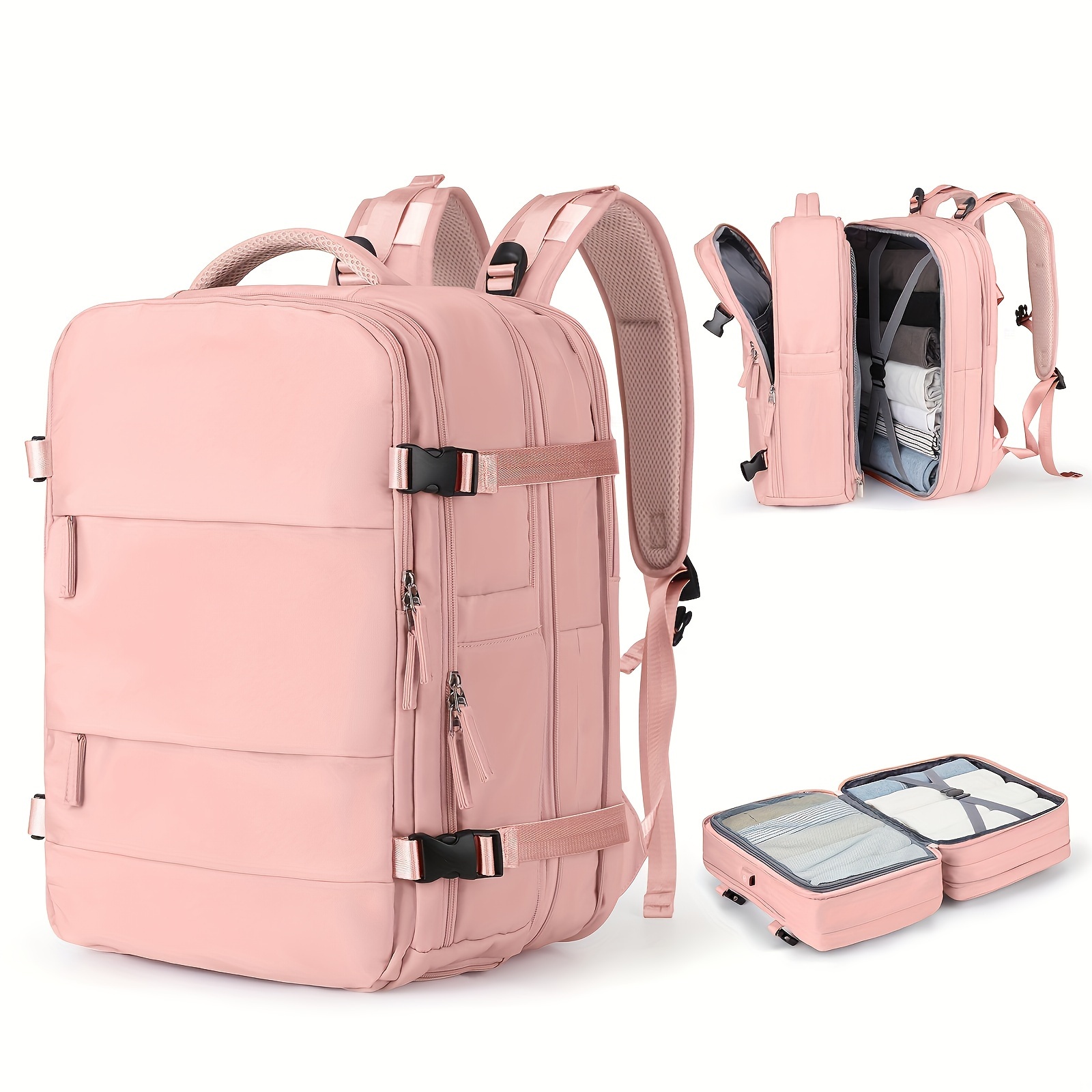 multi functional large capacity travel backpack expandable laptop backpack with charging port business backpack for women details 1