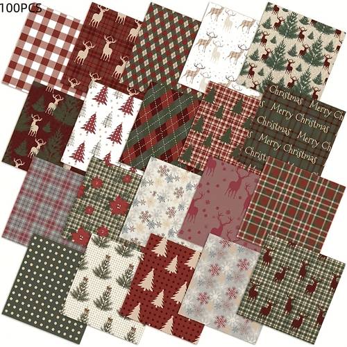 item picture 50 100 christmas themed series handmade fabric diy craft random mixed colors