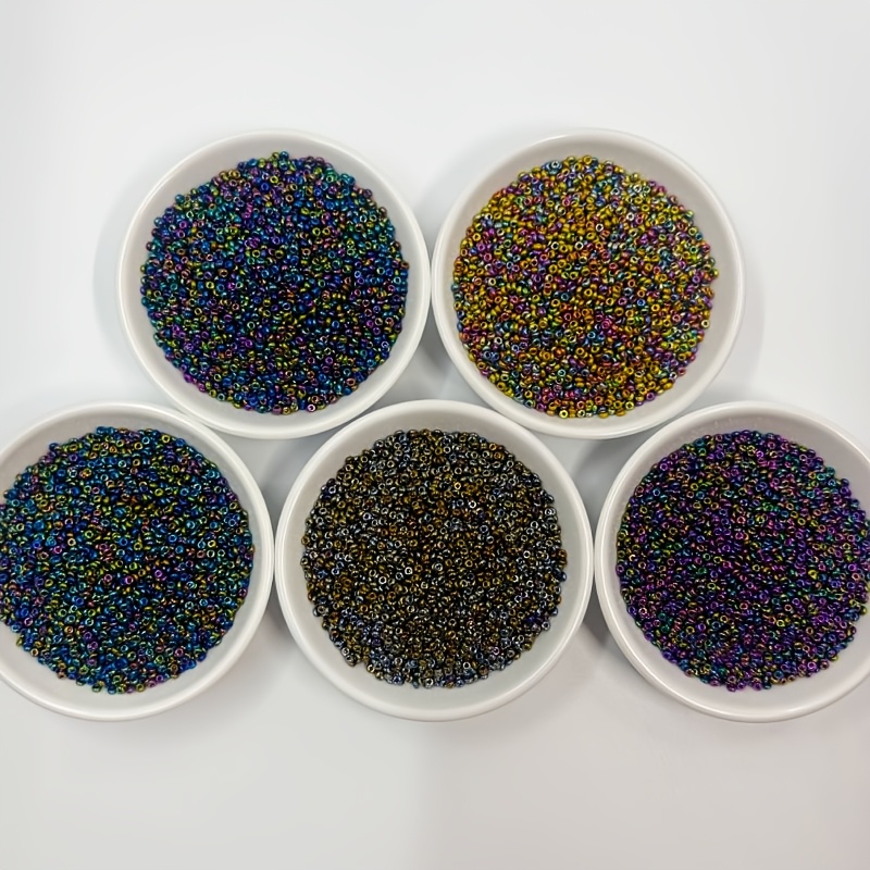 TEMU Cuentas TOHO, juego de 5 colores, 2445 piezas en total, tamaño 2 mm/0.0787 pulgadas, 25 g en total, 5 g por color, surtidos de cuentas, aptas