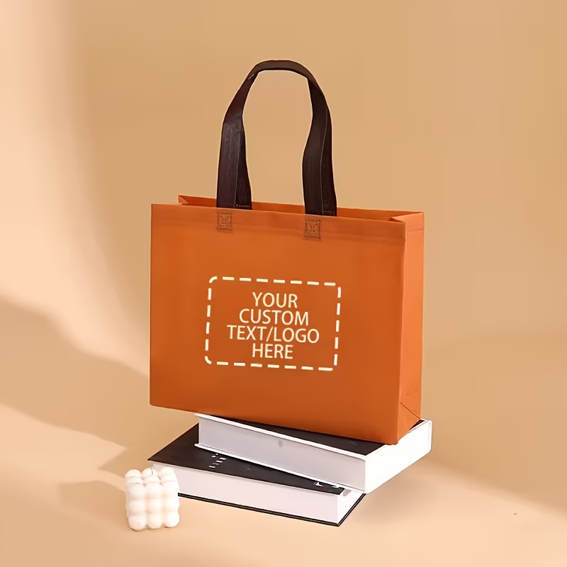 50pcs Custom Gift Bags, Reusable Personalized Shopping Bags