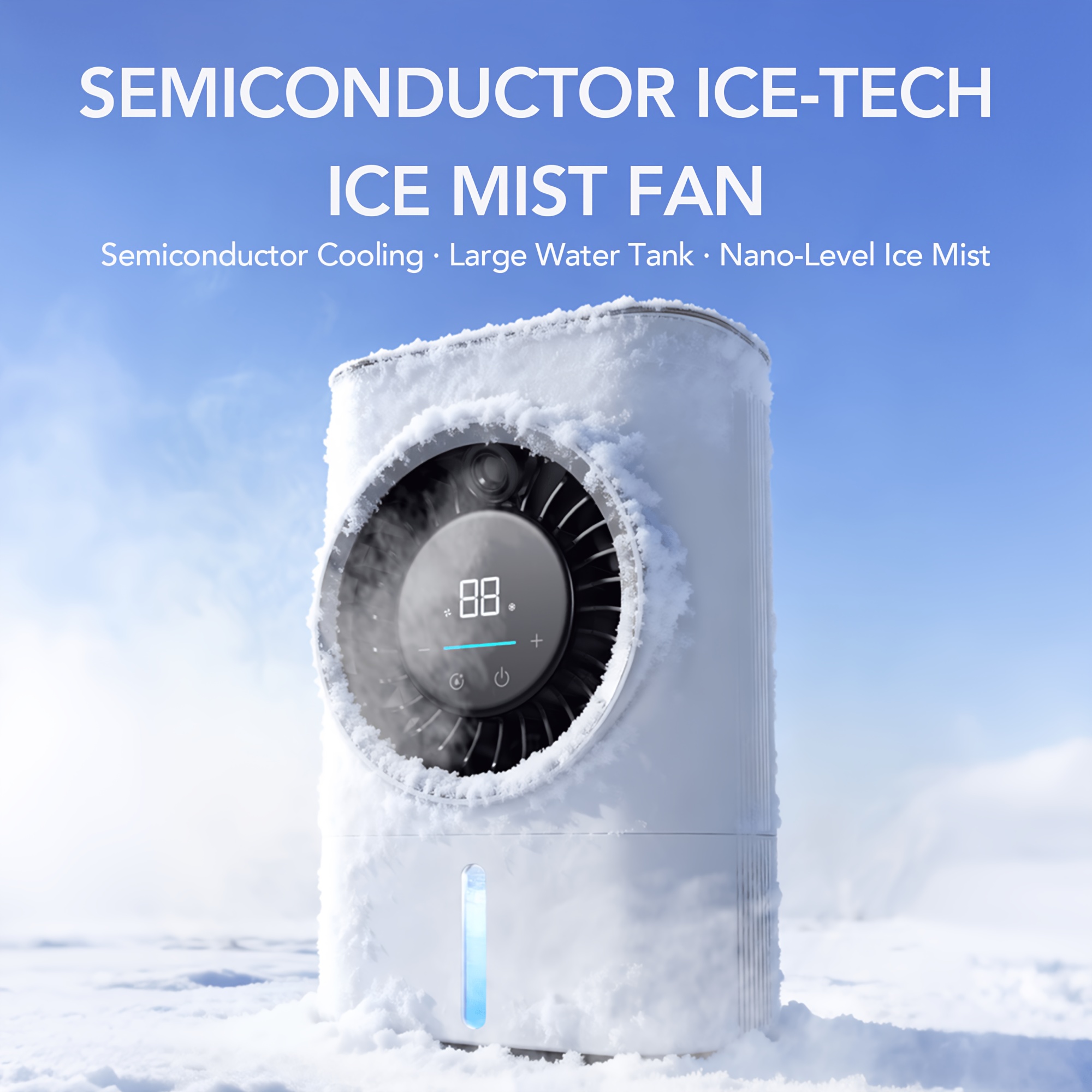 Refroidissement à semi-conducteur et alimentation USB, double puissance de vent pour une fraîcheur pure, ventilateur humidificateur à brume de glace portable pour la maison, la cuisine et le bureau, v